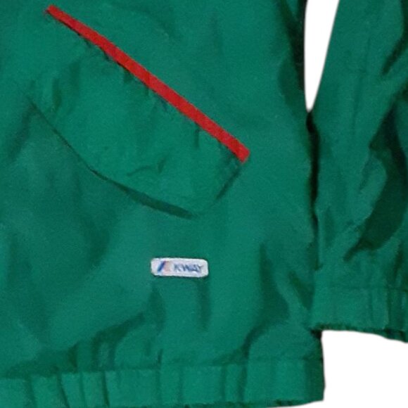 K-Way Windbreaker Jacket Men Size Medium/8 Hooded Packable Vintage Flaw - Picture 4 of 7